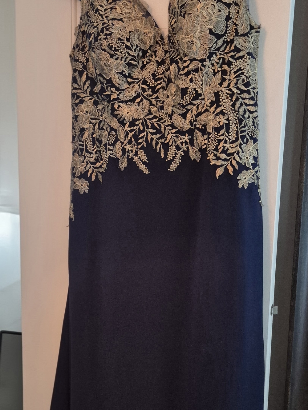 Rina diMontella Navy and Gold Labeled Evening Wear